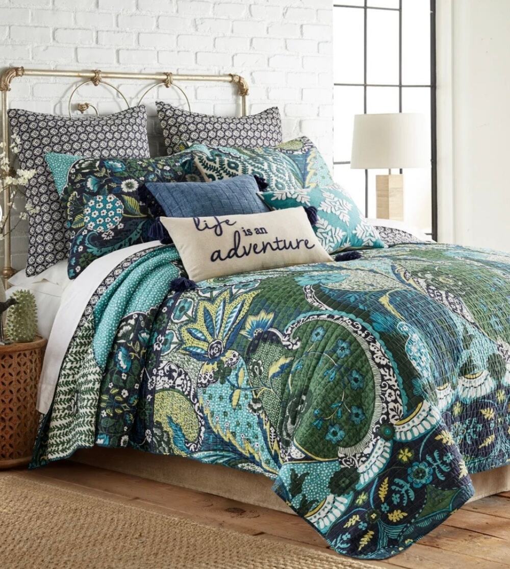 Levtex Home Timeless Collection Jules Blue King Quilt Set with 2 King Shams NWT